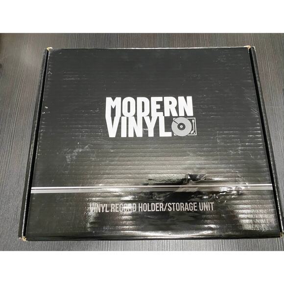 Modern Vinyl Record Holder/Storage Unit (Black, Metal, Protective Padding) - Picture 1 of 4